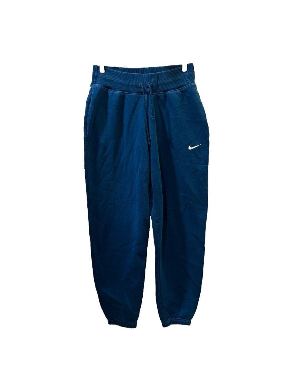 Nike Fleece Jogger Pants Men Small teal Blue Drawstring Pockets Tapered